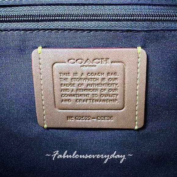 Coach Rowan Large Satchel Bag In Signature With Fringe Walnut/Maple CCE36 NWT - Picture 10 of 10